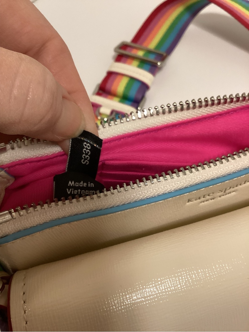 kate spade White Crossbody Two Bag Combo with Rainbow Strap, NWOT - Picture 6 of 16